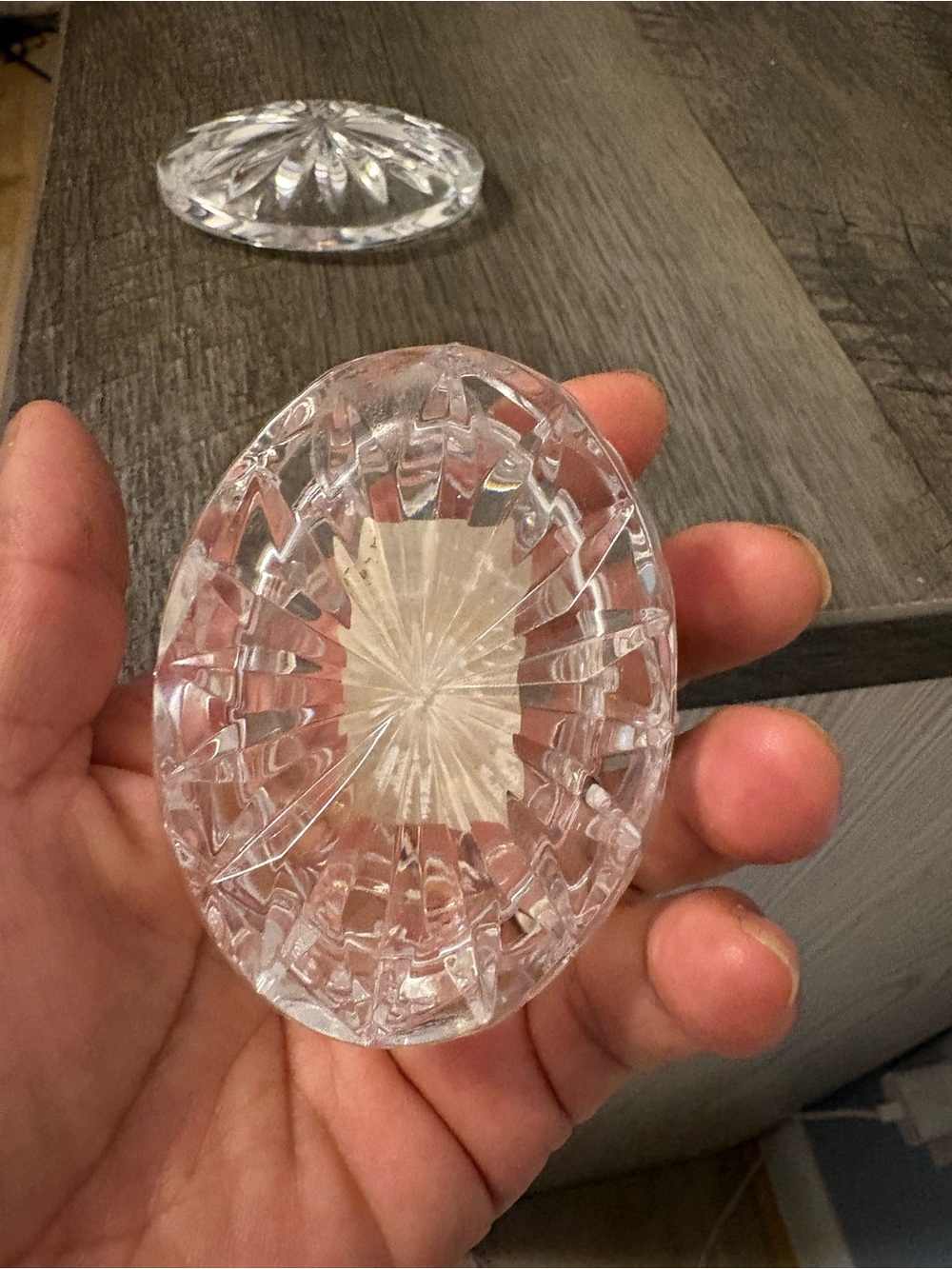 Vintage Waterford Crystal Oval Trinket
Box with Lid. Marked WS1999  , 2.75” - Picture 3 of 11
